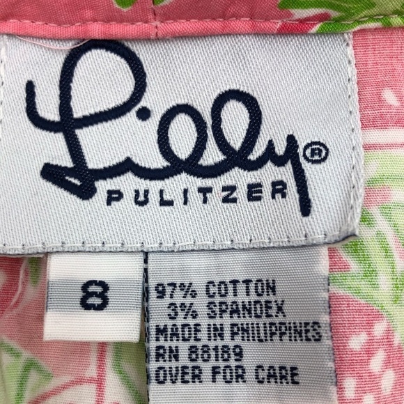 Lilly Pulitzer Juice Bar Print Crop Pant Lemon Slice Tiki Cocktails Retro Size 8 - Picture 5 of 6